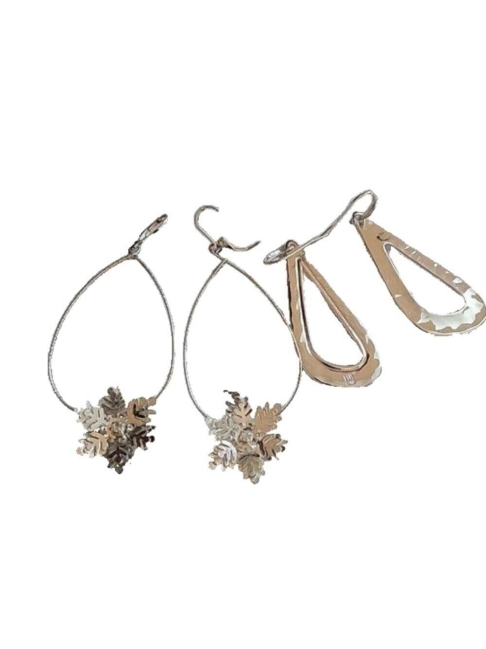 Silver Winter Earrings Set of Two